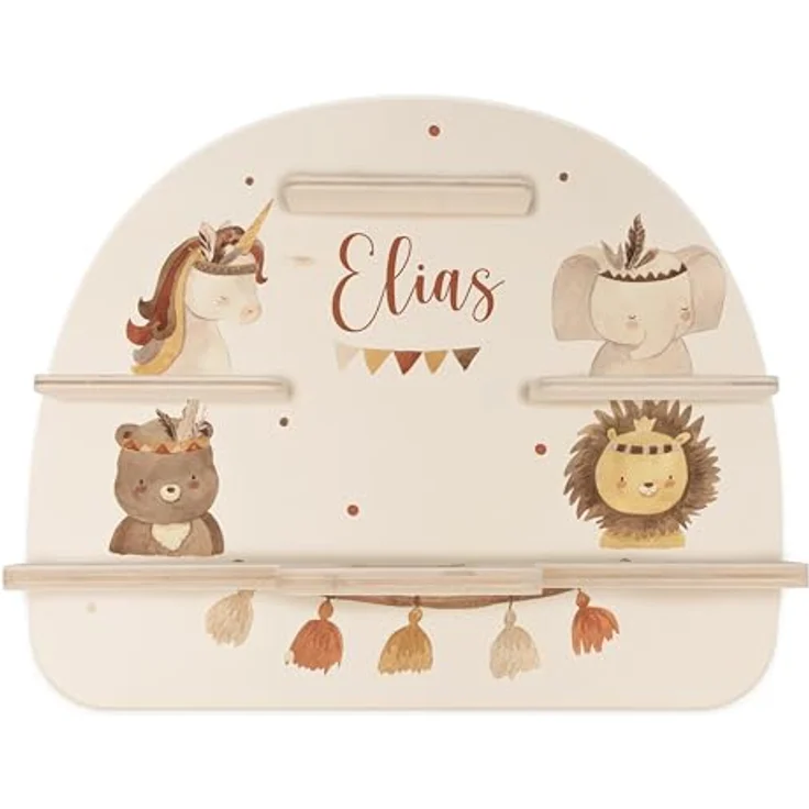 Kidsmood - Tonie Regal personalisiert mit Namen – Wandregal für Toniebox 2 & Figuren | Abgerundete Ecken & Kanten Inkl. Metallplättchen für Tonie Hörfiguren | Kinderzimmer Regal für Mädchen & Jungen – Bild 9