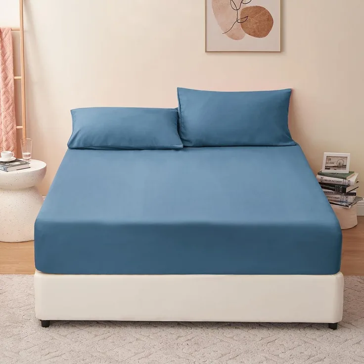 Spannbettlaken 160x200cm Mikrofaser OekoTex 30cm 160x200 03 Denimblau