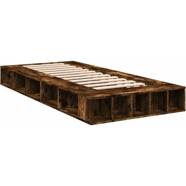 vidaXL Bettgestell Räuchereiche 90x190 cm Holzwerkstoff 3280528 – Bild 2