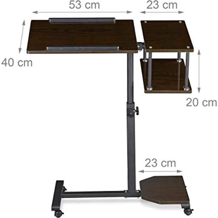 Laptoptisch höhenverstellbar XL, MDF/Stahl, Schwarz, 77x40 x (70-100) cm – Bild 6