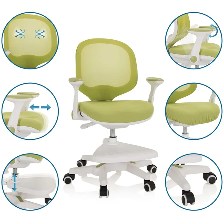hjh OFFICE KID ERGO Stoff/Netzstoff Grün – Bild 7