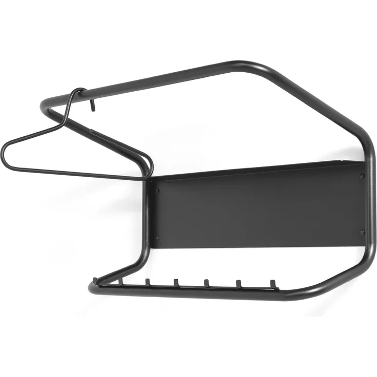 Spinder Design FLUX Garderobe: Modernes Design, Stahl, Schwarz 80x25x42 cm