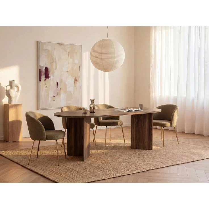 Vente-unique - Esstisch 8 Personen - Holzfarben dunkel - TOPANIA – Bild 2
