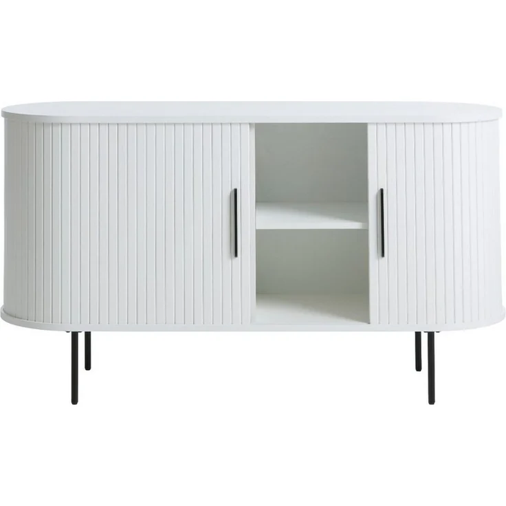 Liadomo Sideboard Uriel, Kommode, Stauraummöbel, 140 oder 180 cm Breite, Furnier in Echtholz, Schiebetüren, Lamellen-Optik, vier Farben – Bild 4