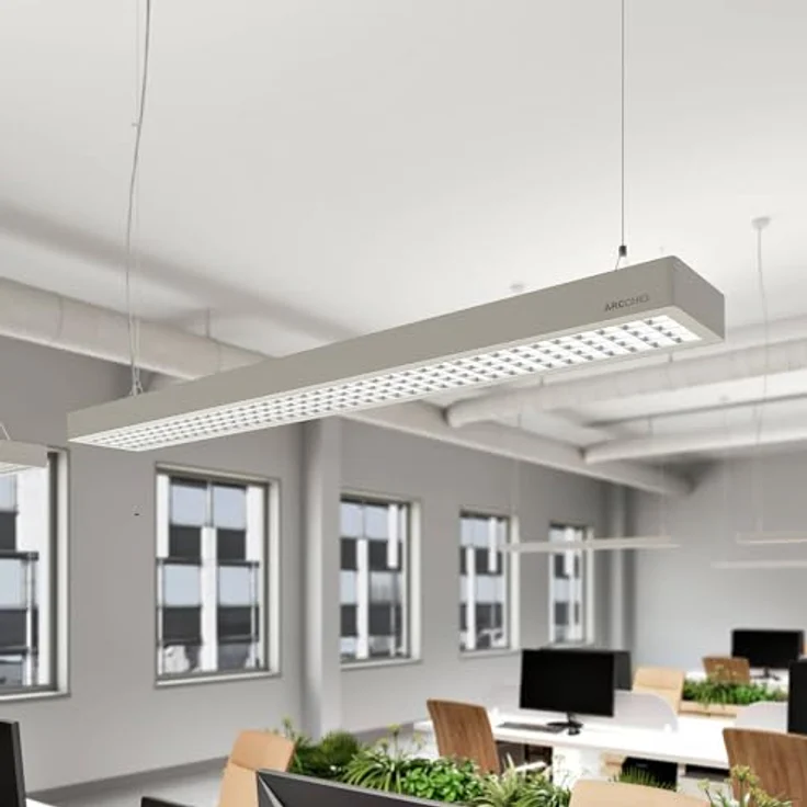 Arcchio LED Büroleuchte Susi, moderne Aluminium Pendelleuchte (2-flammig) für Büro und Arbeitszimmer, energiesparend mit inkludierten Leuchtmitteln – Bild 2