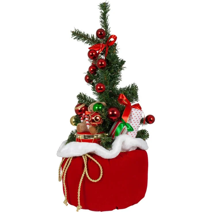 Weihnachtsdekoration - Geschenkesack 65cm mit LED Adventsdekoration – Bild 1