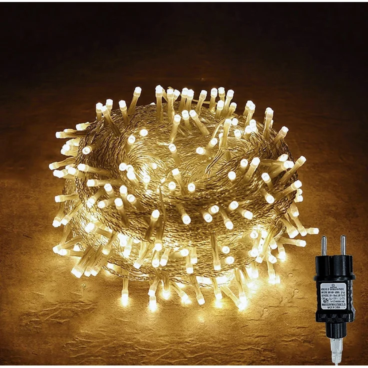 Gresonic 100/200/300/400er Led Lichterkette Strombetrieben mit Stecker Außen und Innen für Hochzeit Weihnachten Party Warmweiß (Warmweiss, 300LED) – Bild 1