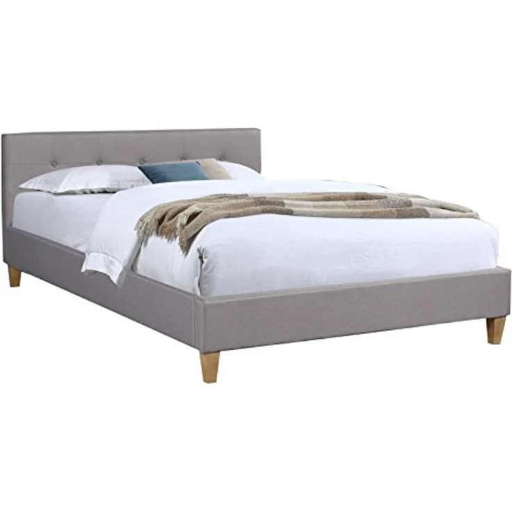 CARO-Möbel Polsterbett Adele Bettgestell 140x200 cm Doppelbett Designbett, inklusive Lattenrost, Stoffbezug in grau anthrazit – Bild 2
