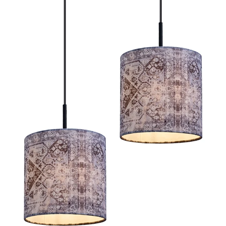 Hängeleuchte, Metall, Textil, schwarz, 4 Flammig, L 100 cm – Bild 10