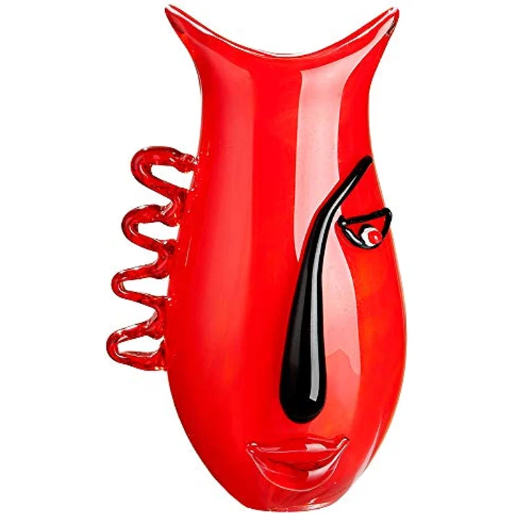 GILDE GLAS art Vase Red Vista, moderne Deko-Vase aus kunstvollem Glas, H 31 cm, Geschenke zur Hochzeit und für Frauen – Bild 1