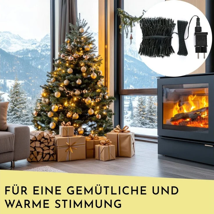 Nordstern LED-Lichterkette WarmWeiß von 24 bis 1.200 LED Weihnachtsdeko für Innen und Außen, mit Stecker 240 LED - 18 m für Weihnachtsbaum – Bild 2