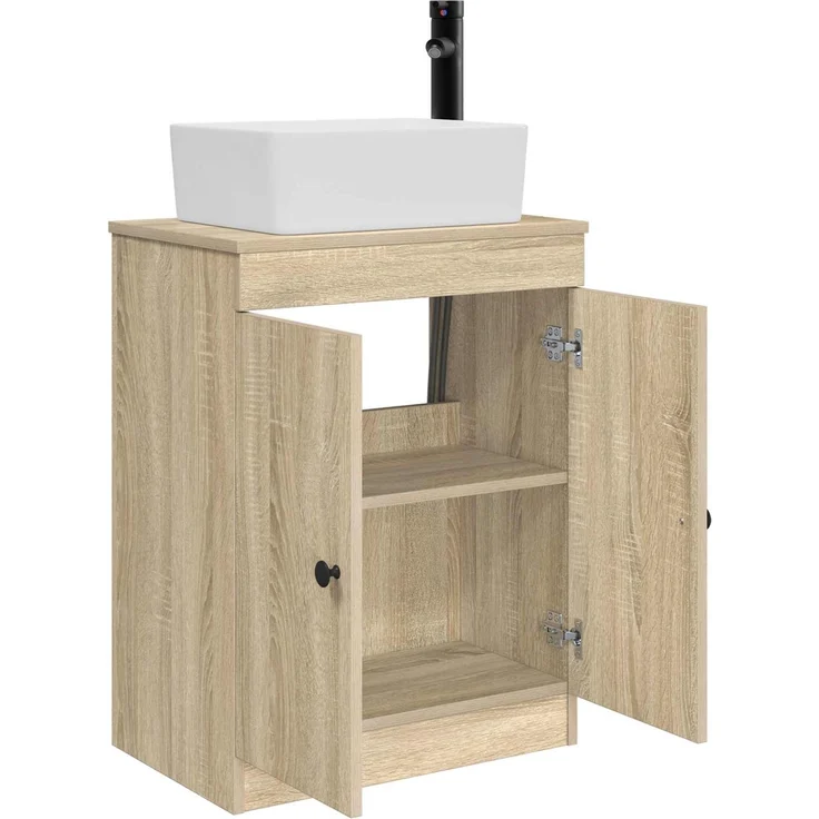 vidaXL Waschbeckenschrank Sonoma-Eiche 54 x 35 x 100 cm Holzwerkstoff 890132 – Bild 4