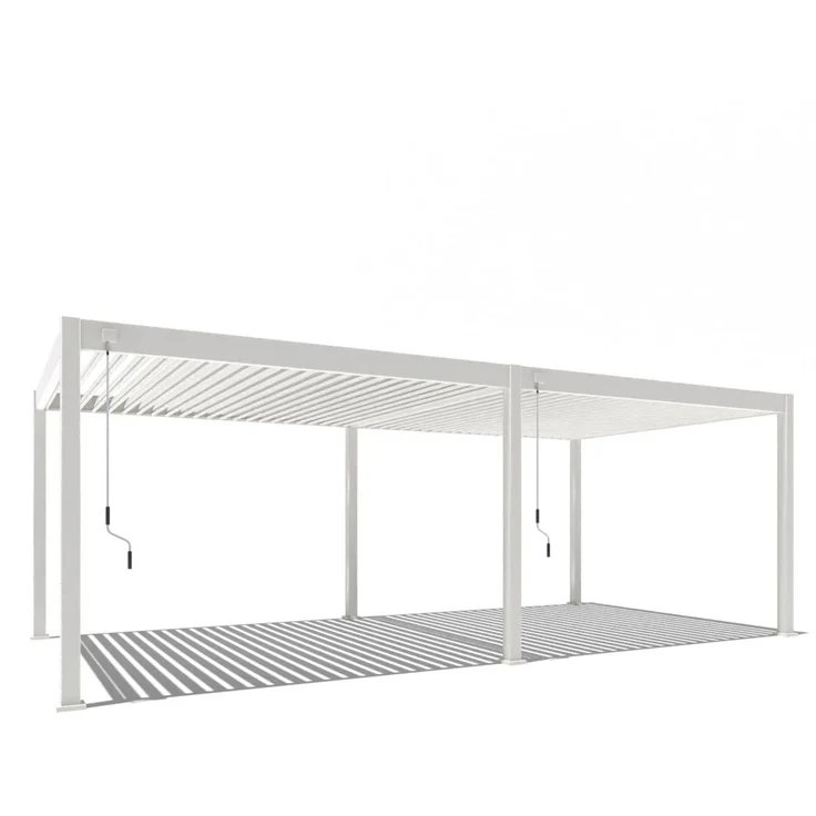 Weide Deluxe | Pergola Voll Aluminium freistehend | 3,6 x 7,2 M | Lamellendach weiß – Bild 1