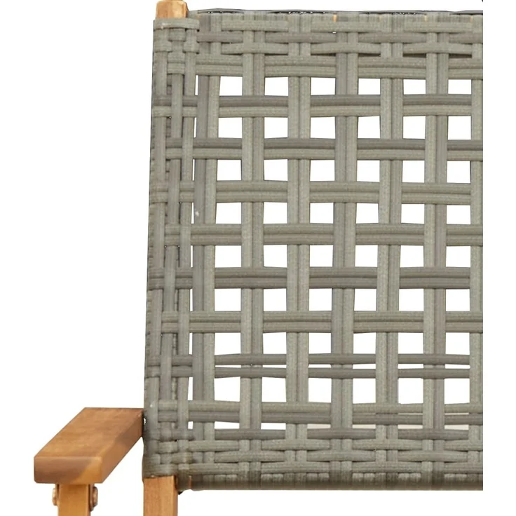 vidaXL Gartenstühle 6 Stk. Klappbar Grau Poly Rattan & Massivholz 3214560 – Bild 8