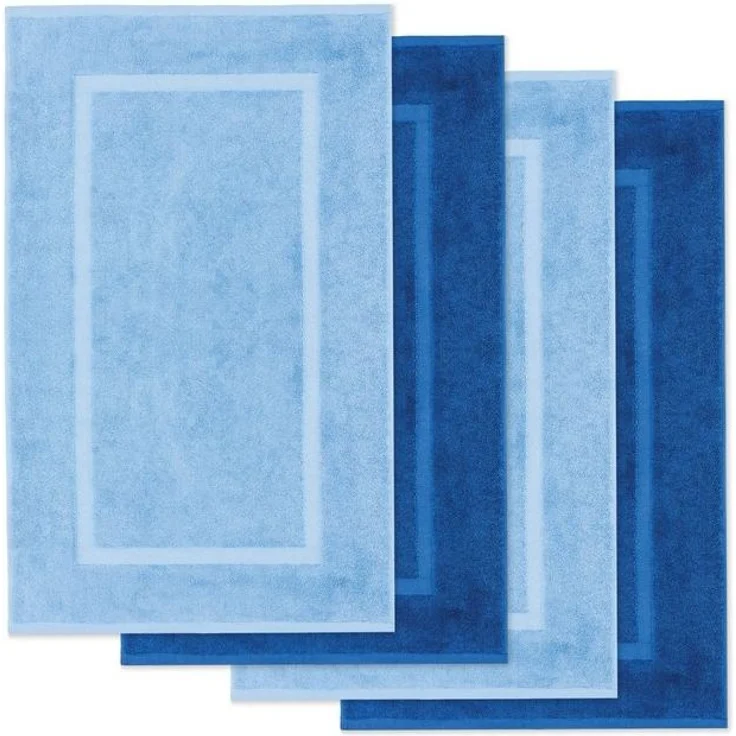 Lavea Badematte 4er Set Badeteppiche Elena Frottee 50x80 cm Badvorleger, 100% Baumwolle, 500 g/m² Frottier, weich & saugstark, pflegeleicht – Bild 4