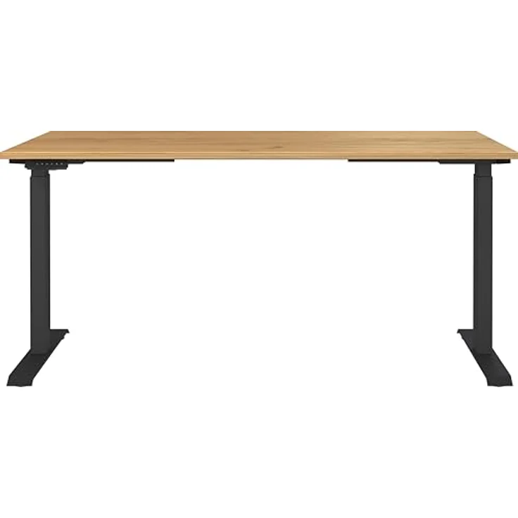 Germania Schreibtisch 7908-593, in Navarra-Eiche-Nb./Schwarz, EL. höhenverstellb, 160 x 120 x 80 cm (BxHxT) – Bild 4