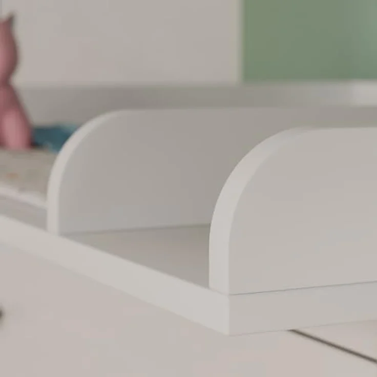 regalik Wickeltischaufsatz mit Teilung für IKEA HEMNES, Wickelkommoden Aufsatz mit Trennfach, 50 cm Tiefe, abnehmbar, mit abgerundeter Front, für Wickeltisch oder Wickelkommode, Weiß, 108 × 78cm – Bild 3