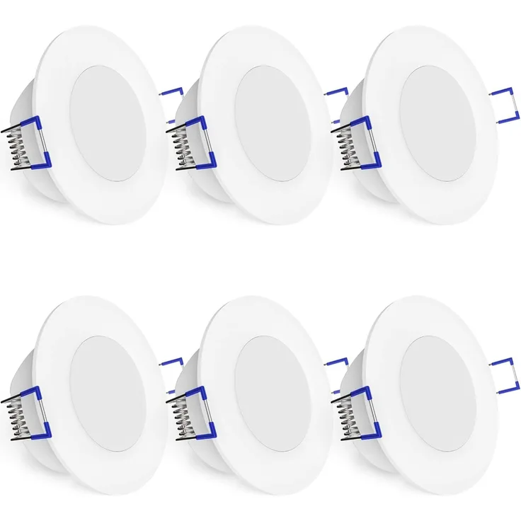 linovum LED Einbaustrahler 6x WEEVO LED Einbauleuchten Downlights warmweiß 3,5W Deckenlampe Spot, Warmweiß