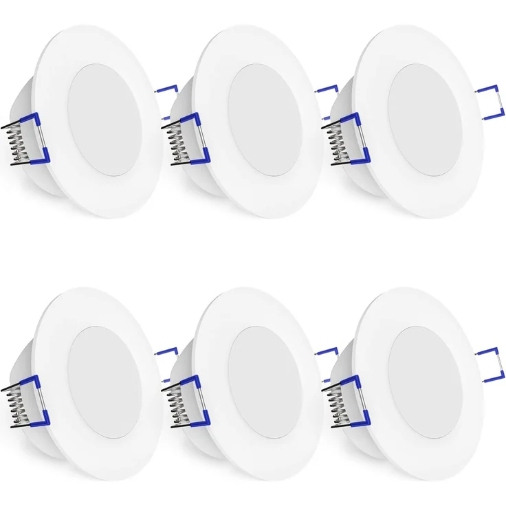 linovum LED Einbaustrahler 6x WEEVO LED Einbauleuchten Downlights warmweiß 3,5W Deckenlampe Spot, Warmweiß – Bild 1