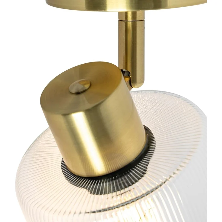 Qazqa LED Aufbaustrahler Laura, ohne Leuchtmittel, E27, Gold, Art Deco, Glas, 1-flammig – Bild 7