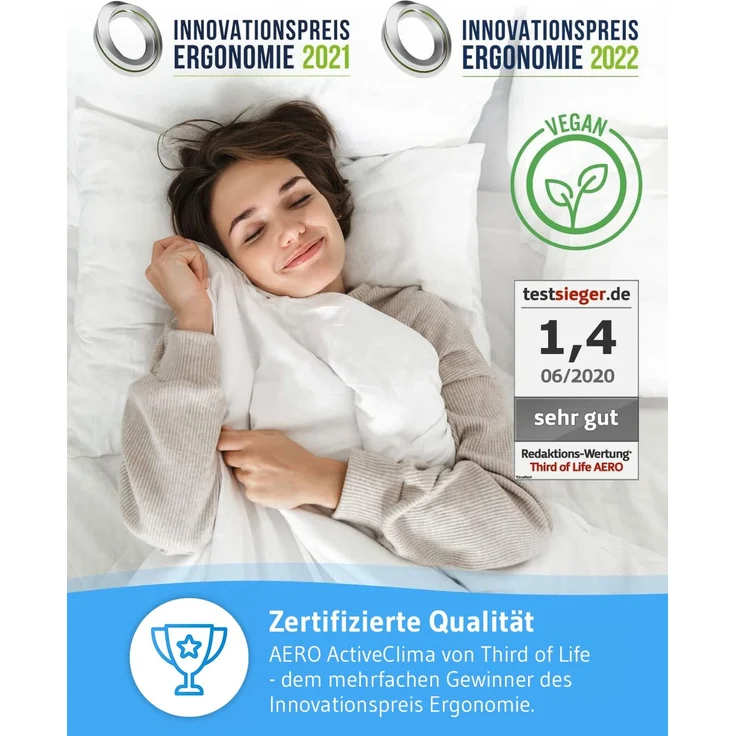 AERO ActiveClima Ganzjahresdecke mit innovativer Climabalance®-Technologie, einlagig (Mono-Decke) 155 x 200 cm – Bild 6