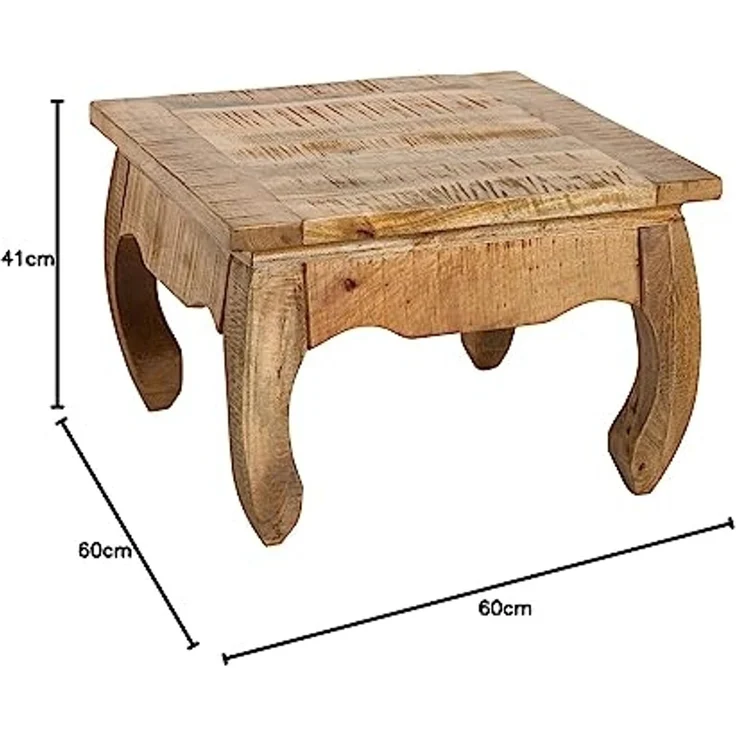 riess-ambiente Couchtisch OPIUM ANTIQUE 60cm natur, Wohnzimmer · Massivholz · eckig – Bild 3