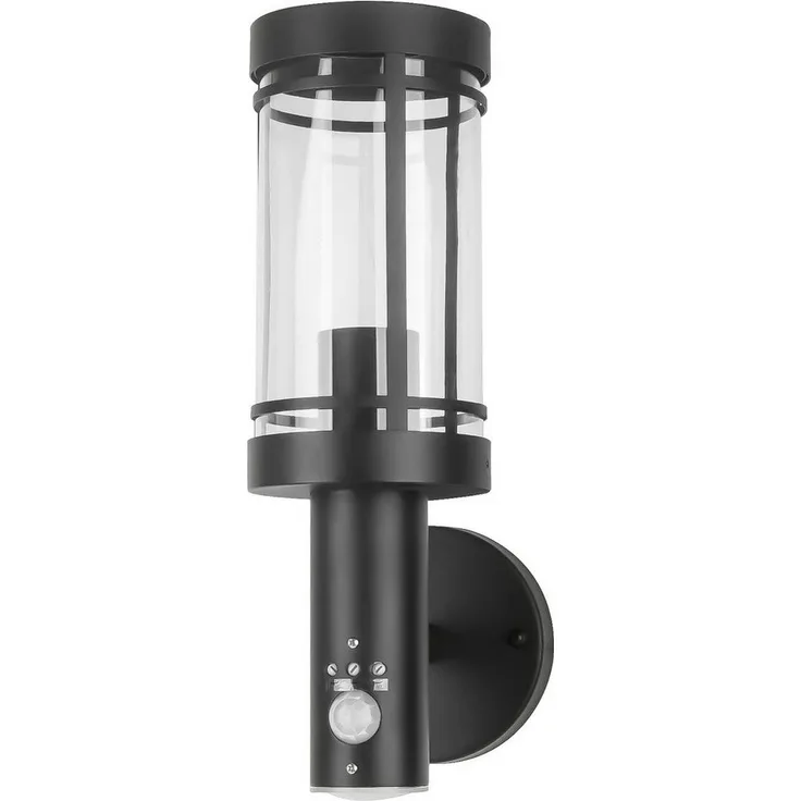 Grafner® Edelstahl Wandlampe mit Bewegungsmelder Anthrazit WL11003 Wandleuchte