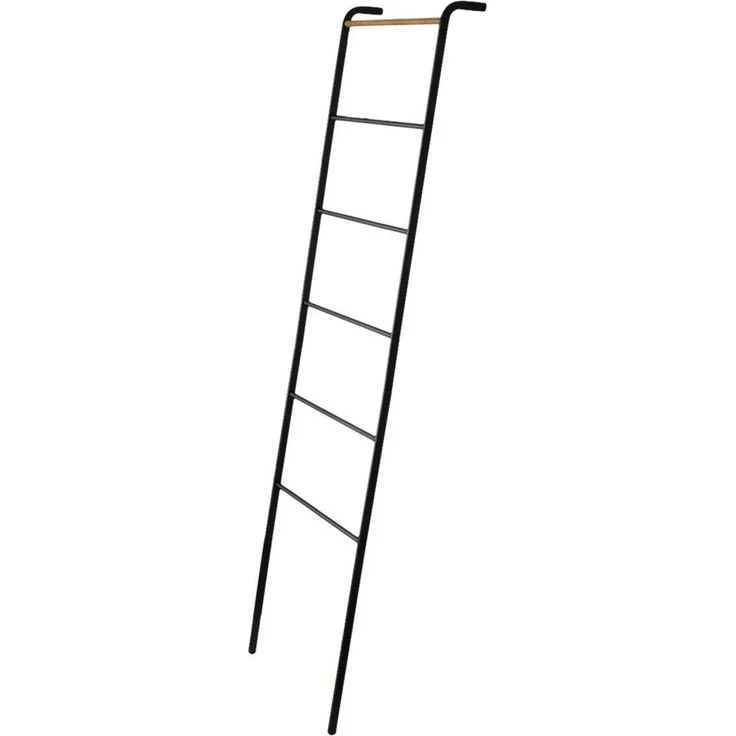 Yamazaki Garderobenständer "Tower" Kleiderständer 45x162cm, Handtuchhalter, Universalständer, zum Anlehnen, schwarz Metall – Bild 2