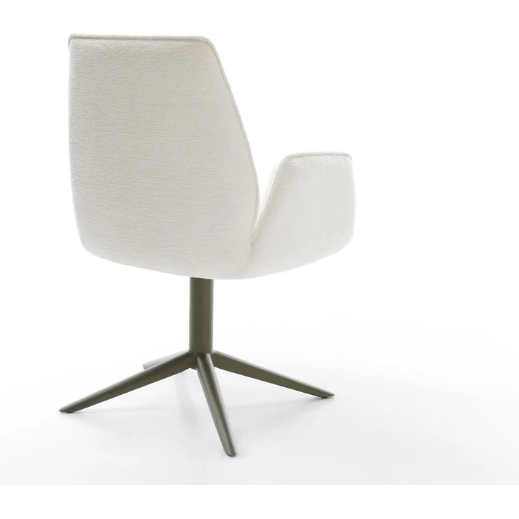 Drehstuhl Zoa-Flex Bouclé Soft Beige Fußkreuz Effektfinish Titan 360° drehbar Wippfunktion Taschenfederkern – Bild 5