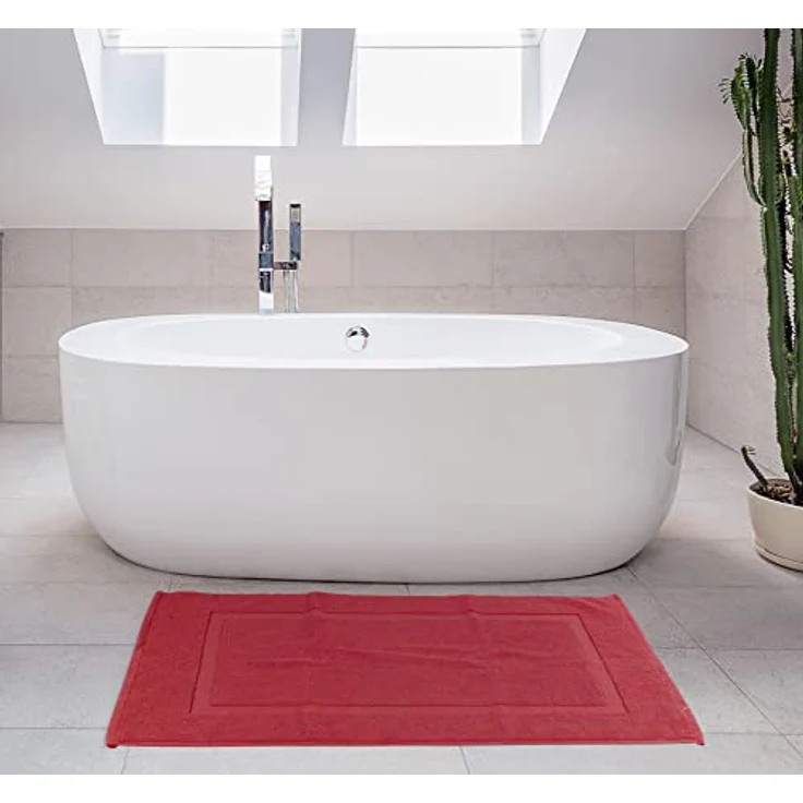 Utopia Towels UT1042 Badematten aus Baumwolle, gebändert, rot, kein Badezimmerteppich, 53,3x86,4 cm, 100% ringgesponnene Baumwolle, sehr saugfähig und maschinenwaschbar, für Dusche und Badezimmer – Bild 9