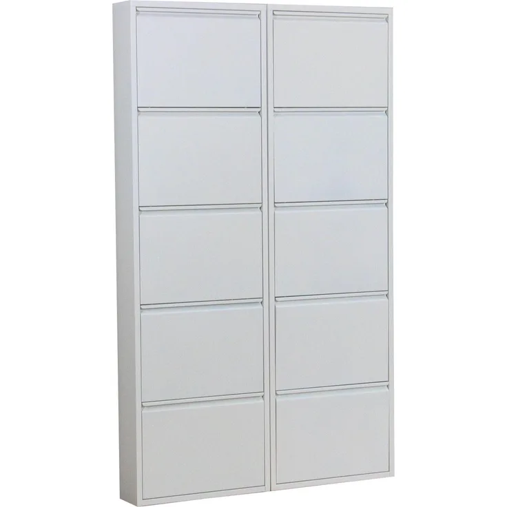 ebuy24 Schuhschrank Pisa Schuhschrank mit 10 Klappen/ Türen in Metall