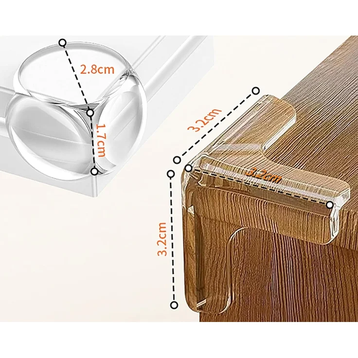 HoneyHolly Kantenschutz Baby, 10 Stück Weich, Eckenschutz Baby Kantenschutz Selbstklebend, Transparent Extra Starker Klebstoff, Eckenschutz für Schreibtisch, Kinderbett Esstisch – Bild 2