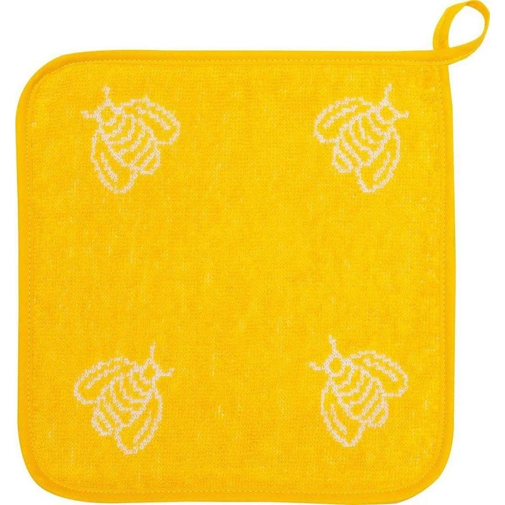 Kracht Topflappen Bienen, (2-tlg, 2-teilig), 2er Set Topflappen, Baumwoll Frottier, ca. 22x22 cm – Bild 1