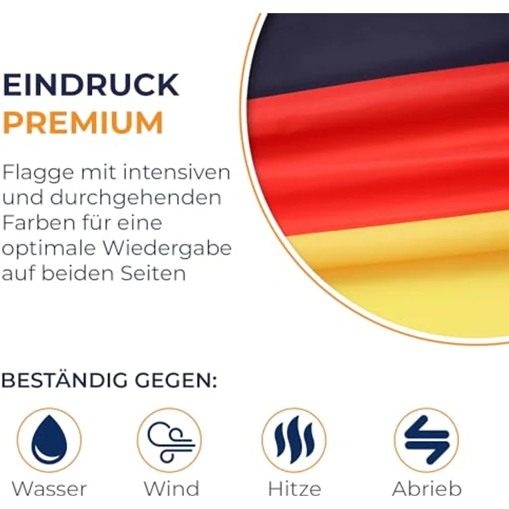 AZ FLAG - Flagge Deutschland - 150x90 cm - Deutsche Fahne 100% Polyester mit Messing-Ösen - 110g – Bild 3