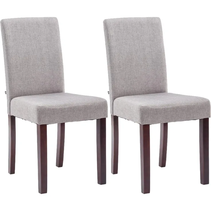 2er Set Esszimmerstuhl DALAN - Stoff Hellgrau 41x47x91 cm Cappucino | Essstühle Esszimmerstühle Küchenstühle Wohnzimmerstühle