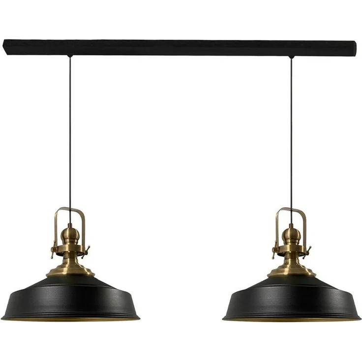 Bamyum Pendelleuchte Asletl Hängelampe aus Metall 2 Flammige, E27, Vintage Lampe, ohne Leuchtmittel – Bild 1