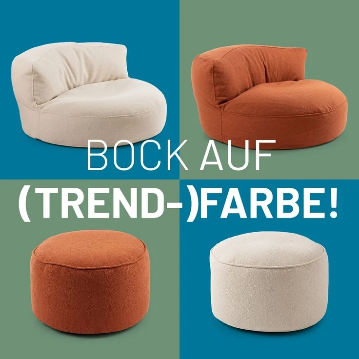 Lumaland Pouf Sitzsack Pouf Teddy 50L, Indoor-Bezug - weich waschbar - perfekt fürs moderne Zuhause – Bild 8