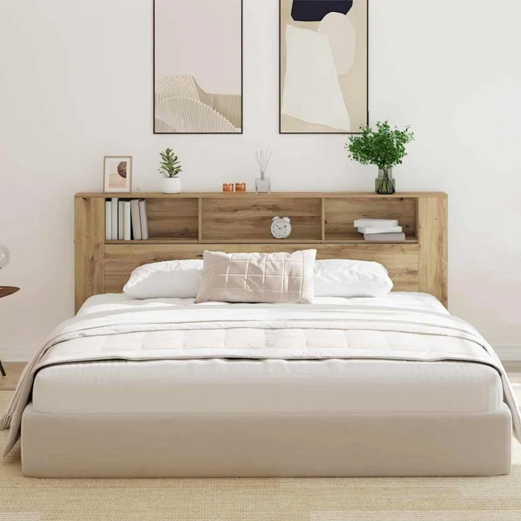 vidaXL Kopfteil Schrank Artisan-Eiche Holzwerkstoff 102,5 x 220 x 18,5 cm Braun – Bild 4