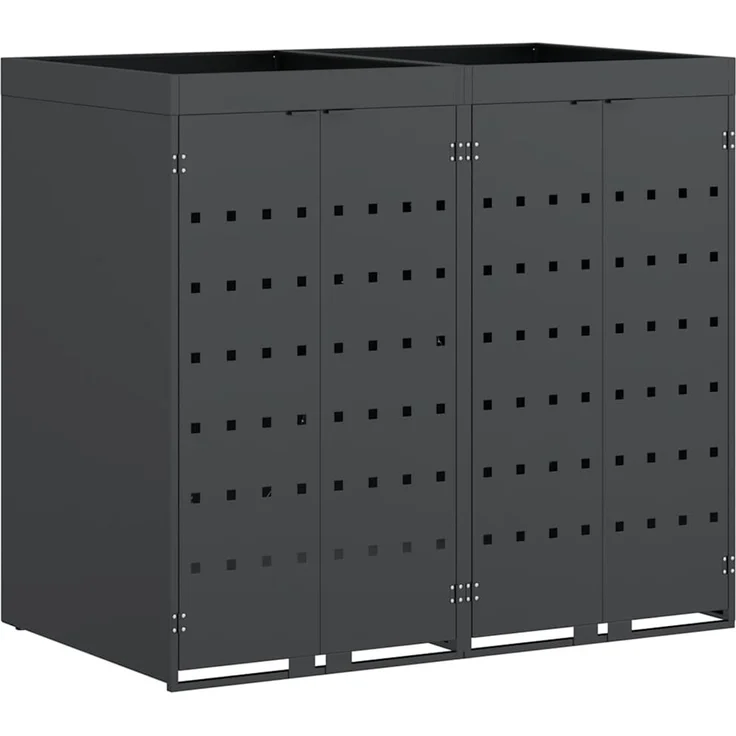 vidaXL Wagenmüllbehälter für 2 Behälter Anthrazit 3394743 – Bild 1