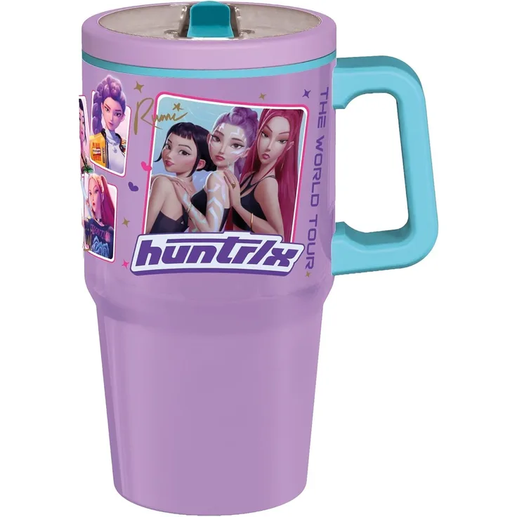 K-Pop Demon Hunters Trinkflasche Kinder Flasche 640 ml mit Motiv für Schule Freizeit und unterwegs