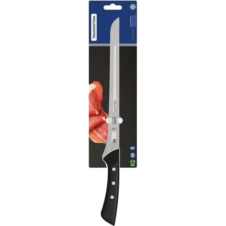 Tramontina Schinkenmesser SOLUTTA Lachsmesser - rostfrei, Edelstahl, Klinge 25,5 cm, ergonomisch, rostfrei, spülmaschinenfest