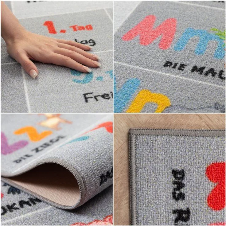 Carpettex Kinderteppich Alphabet - Buchstaben - Zahlen - Tiere, Rechteckig, Höhe: 7 mm, Teppich Kinderzimmer Alphabet-Buchstaben Rutschfest Waschbar – Bild 4