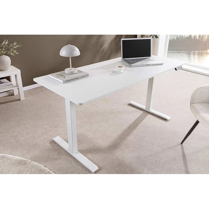 riess-ambiente Schreibtisch WHITE DESK 140cm weiß - stufenlos, höhenverstellbar, modern, workspace (Einzelartikel, 1-St), Anpassbarer Bürotisch - ideal für Arbeitszimmer, Praxis und Homeoffice – Bild 5