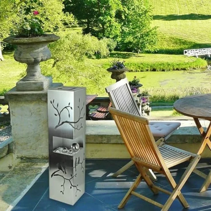 colourliving Dekosäule LED Edelstahlsäule Garten Gartensäule Dekosäule 100 cm mit Kugeln, inkl. Ein-/Ausschalter, inkl. Dämmerungssensor – Bild 4