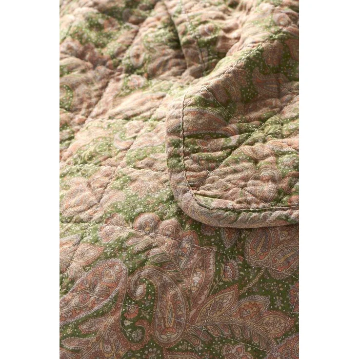 Ib Laursen - Decke Quilt Tagesdecke 180x130cm Rosa Grün Paisleymuster 07907-00