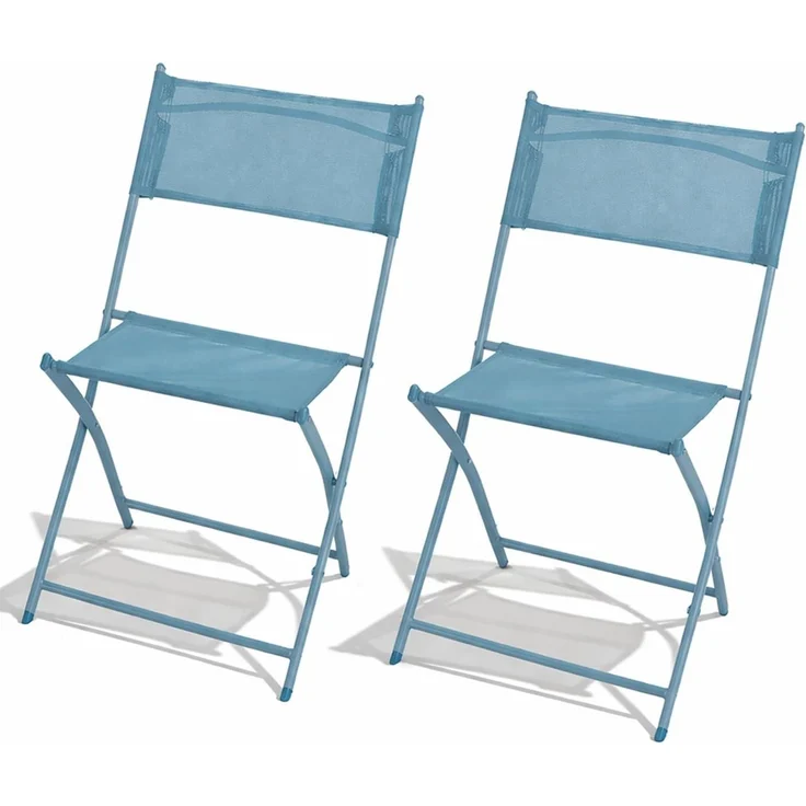 2er Klappstuhl Gartenstuhl Campingstuhl Klappbar klappbar Türkis – Bild 2