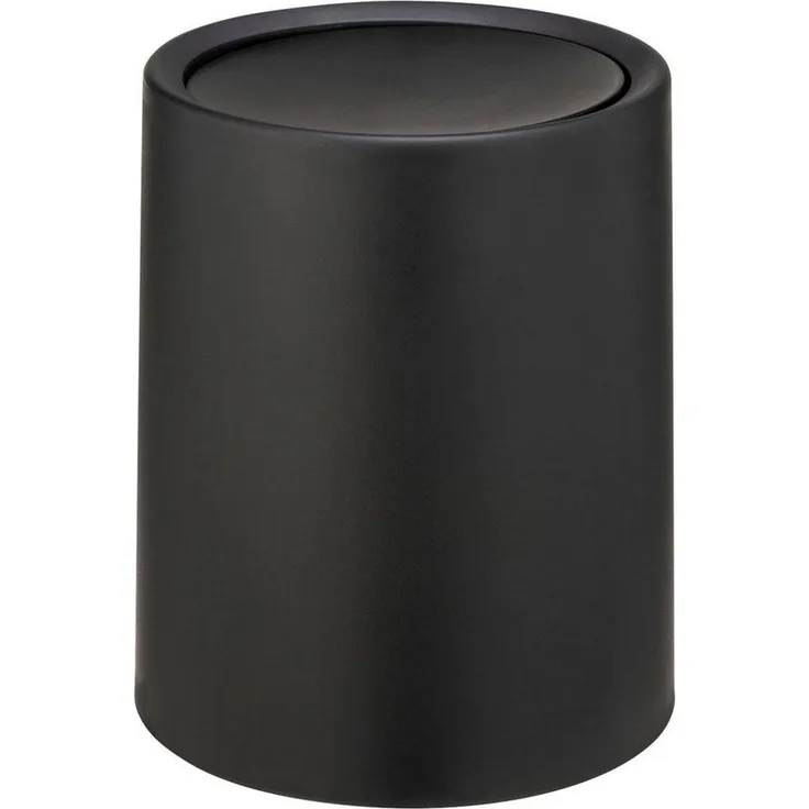 Wenko 'Atri' Schwingdeckeleimer mit Deckel aus hochwertigem Kunststoff und Inneneimer, 6 Liter, (B/T x H): Ø 21x25,5 cm, Schwarz