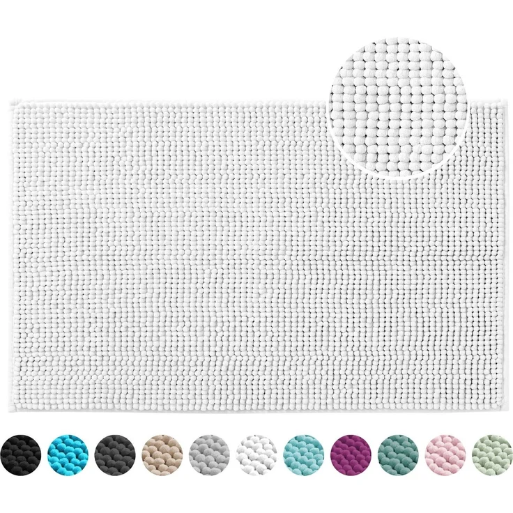 OTTO home Badematte Vanessa Chenille, Standard & Premium, 15mm oder 20mm, auch als 2er Set, rutschhemmend beschichtet, schnell trocknend, strapazierfähig, fußbodenheizungsgeeignet, Polyester, rechteckig, Uni Farben, besonders weich, flauschig, Badvorleger – Bild 1