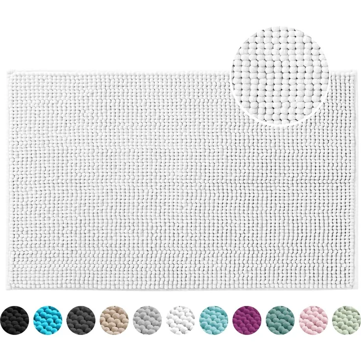OTTO home Badematte Vanessa Chenille, Standard & Premium, 15mm oder 20mm, auch als 2er Set, rutschhemmend beschichtet, schnell trocknend, strapazierfähig, fußbodenheizungsgeeignet, Polyester, rechteckig, Uni Farben, besonders weich, flauschig, Badvorleger