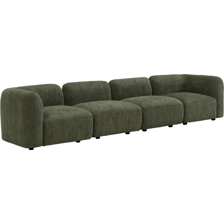 Vente-unique - DANEPI - Modulierbares Sofa - Holz, Platte - Holz - Grün - 348 x 94 x 69 cm – Bild 3